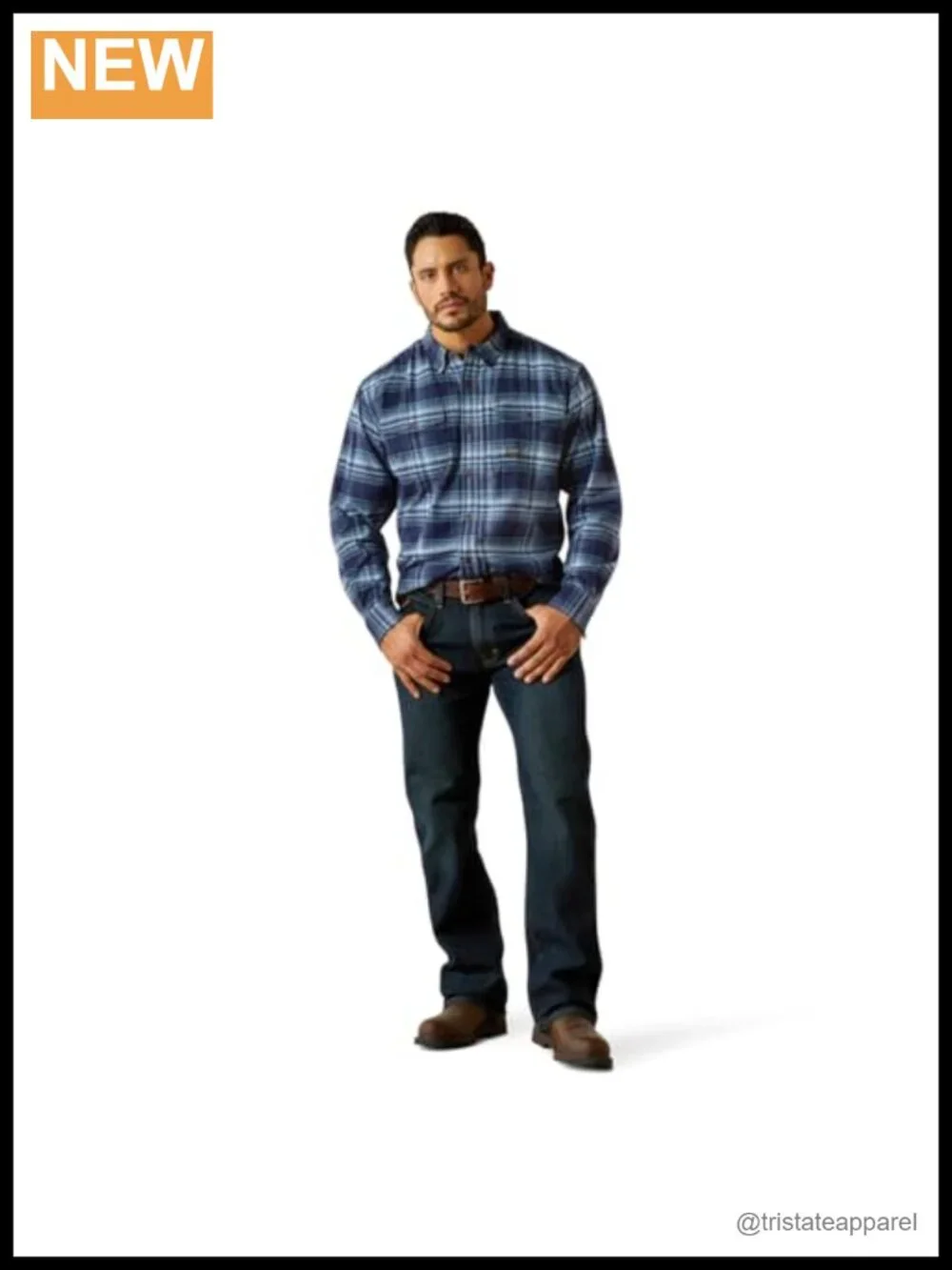 Men's DuraStretch Flannel Work Shirt Long Sleeve Cotton